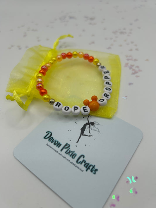 Handmade Theme Park Beaded Bracelet – Rope Dropper, Park Hopper, Magic Maker – Mouse Charm